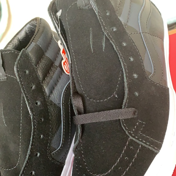 VANS SK8-Hi LEATHER/SUEDE CHECKERBOARD ASPHALT WMN - Picture 11 of 15